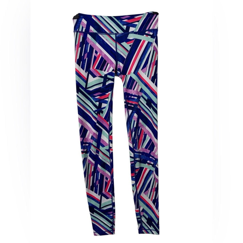 Athleta Girl Bundle: Blue/Pink Geometric & Black Legging